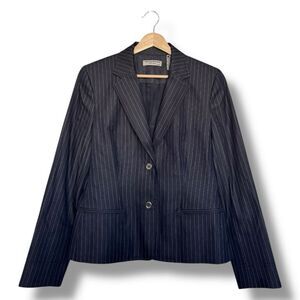 Valerie Stevens Petite Navy Pinstripe Blazer Jacket Women's 6P Vintage